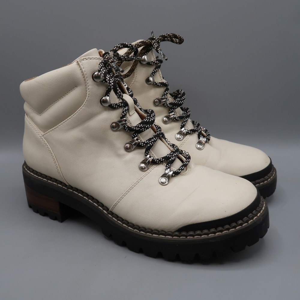 White Womens Lace Combat Boots size 9 Man Made Material by Target